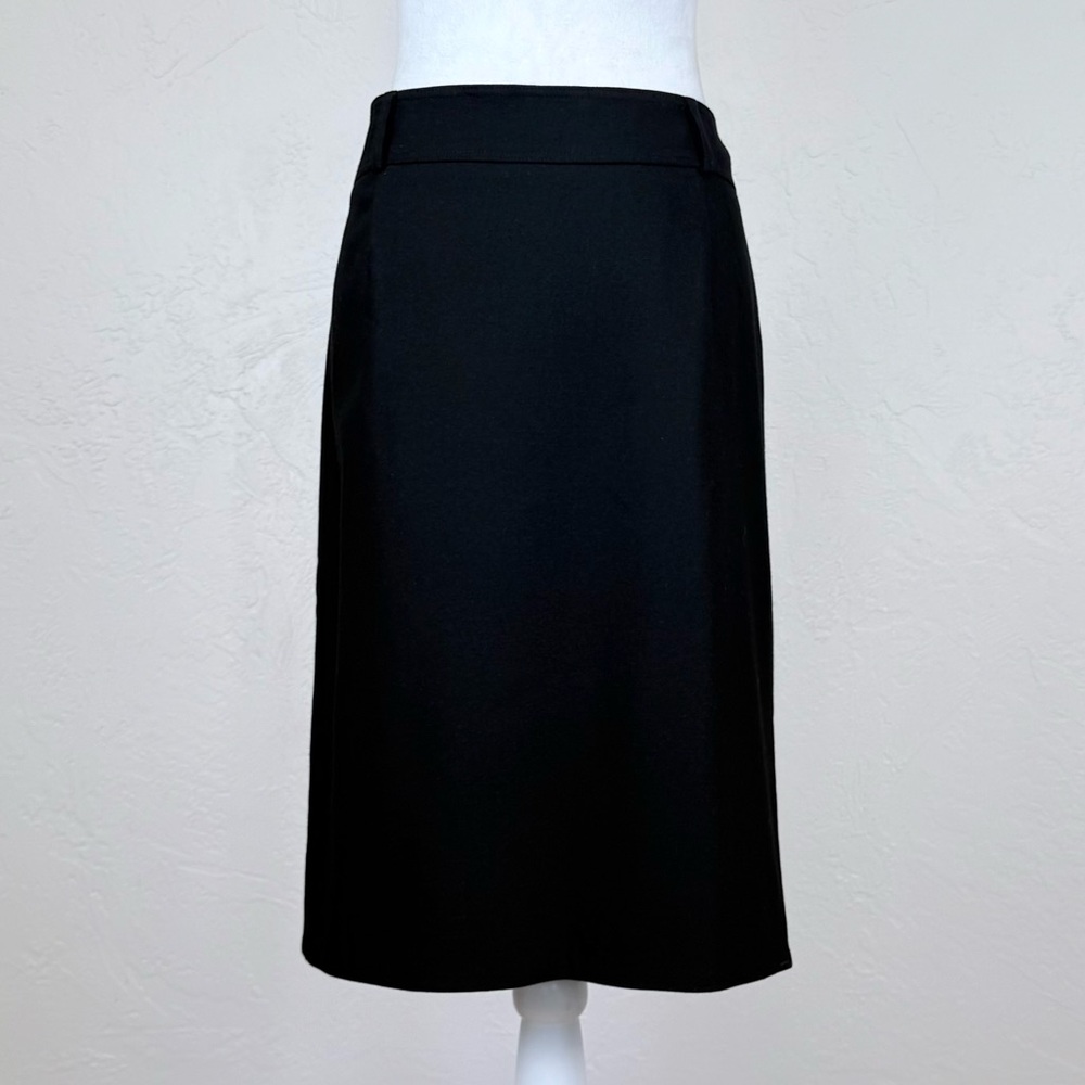 Burberry London Black Cashmere Angora Wool Blend Box Pleat Skirt Pockets 10 US - Picture 4 of 16